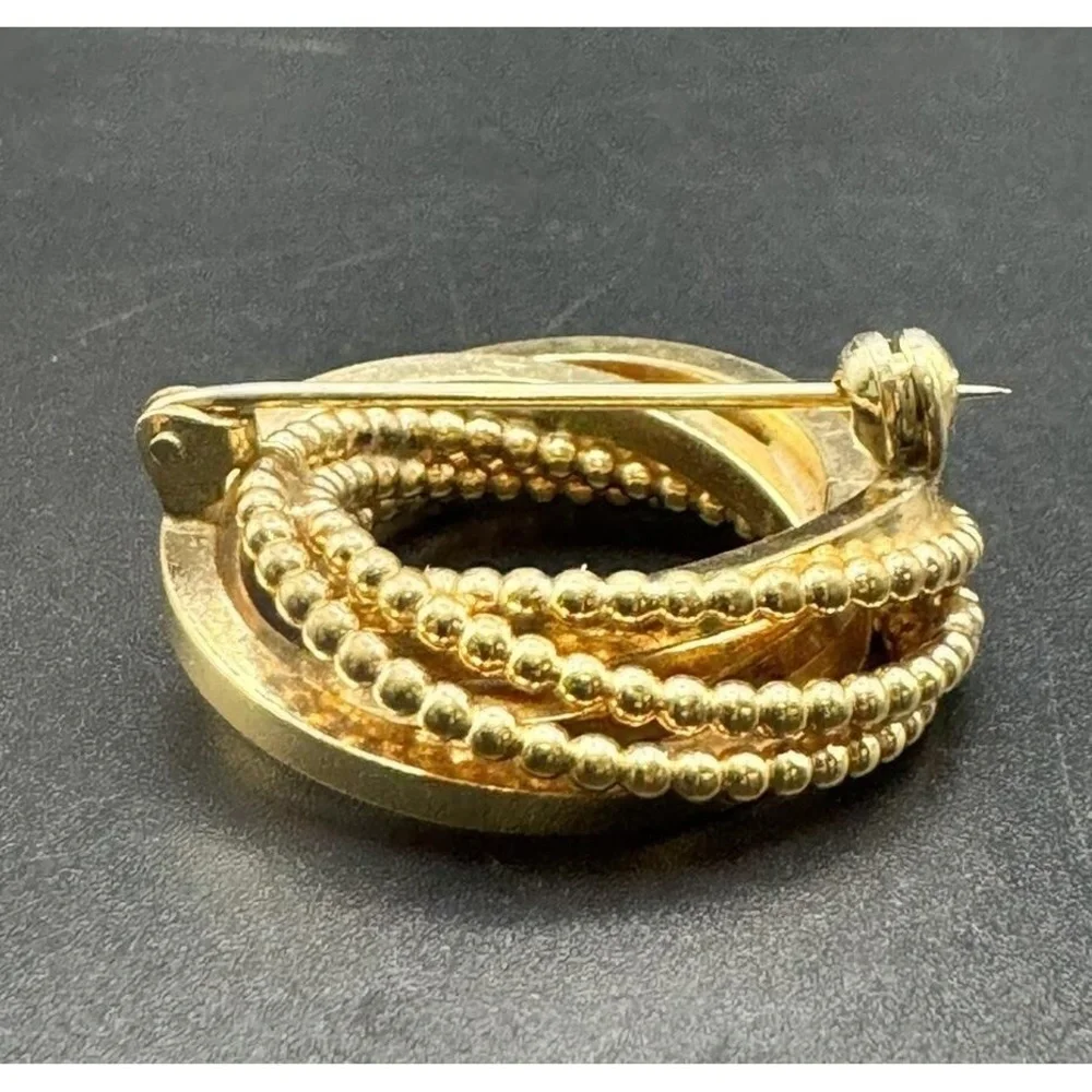 Vintage Germany‎ Brooch 1/80 18k RGP Multiple Circle Beaded Pin Costume Jewelry